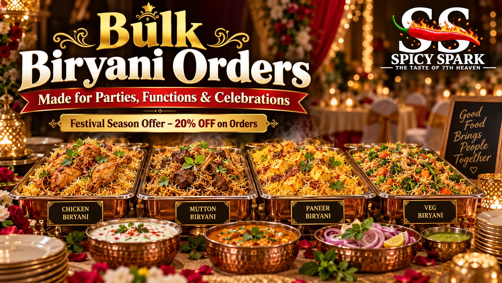 Luxury celebration buffet