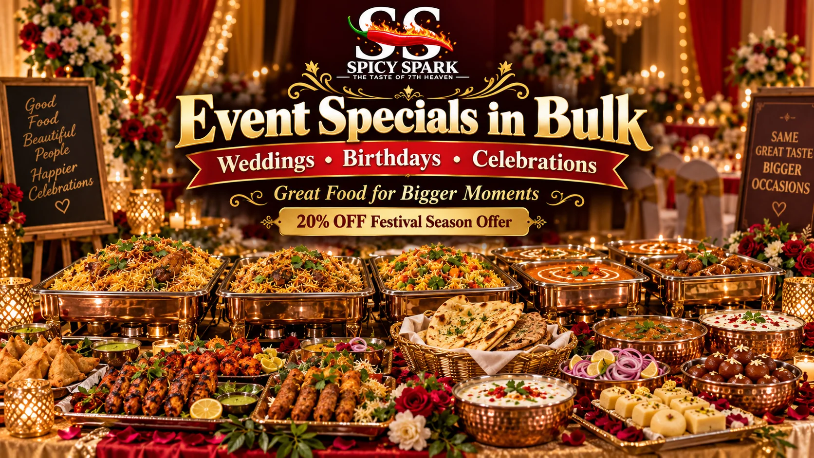 Festive buffet showcase