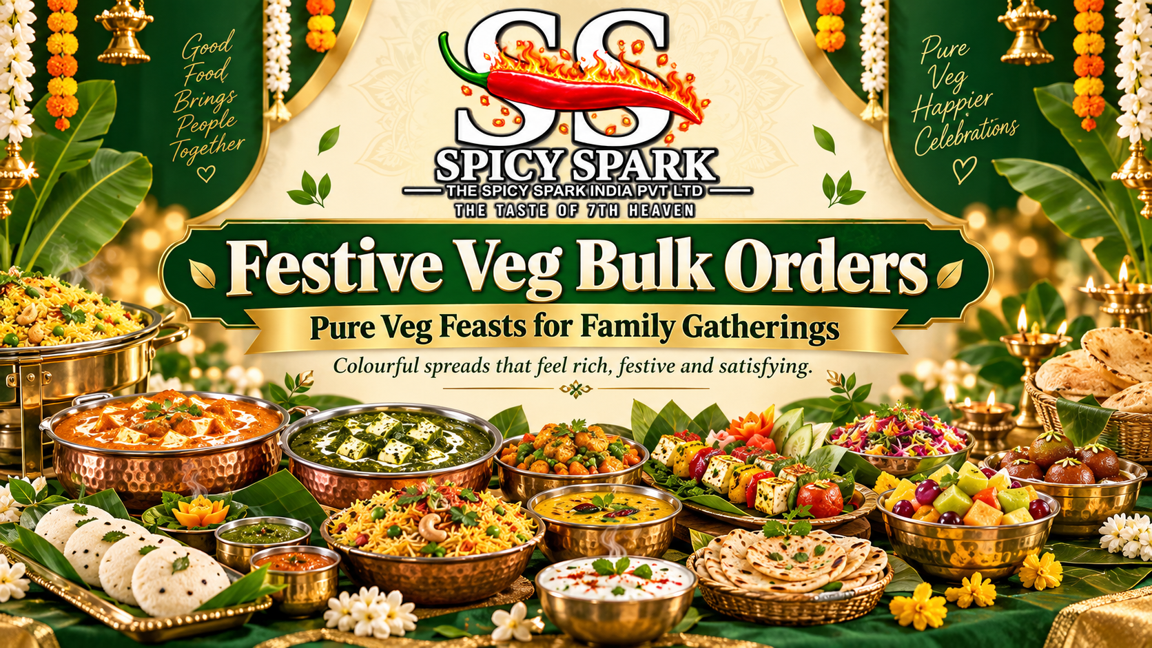 Festive pure veg feast banner